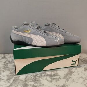 Puma Men's Speedcat OG Cool Mid Gray/White Suede Sneakers Size 8.5 New In Box